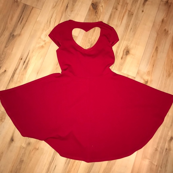 heart cut out skater dress L